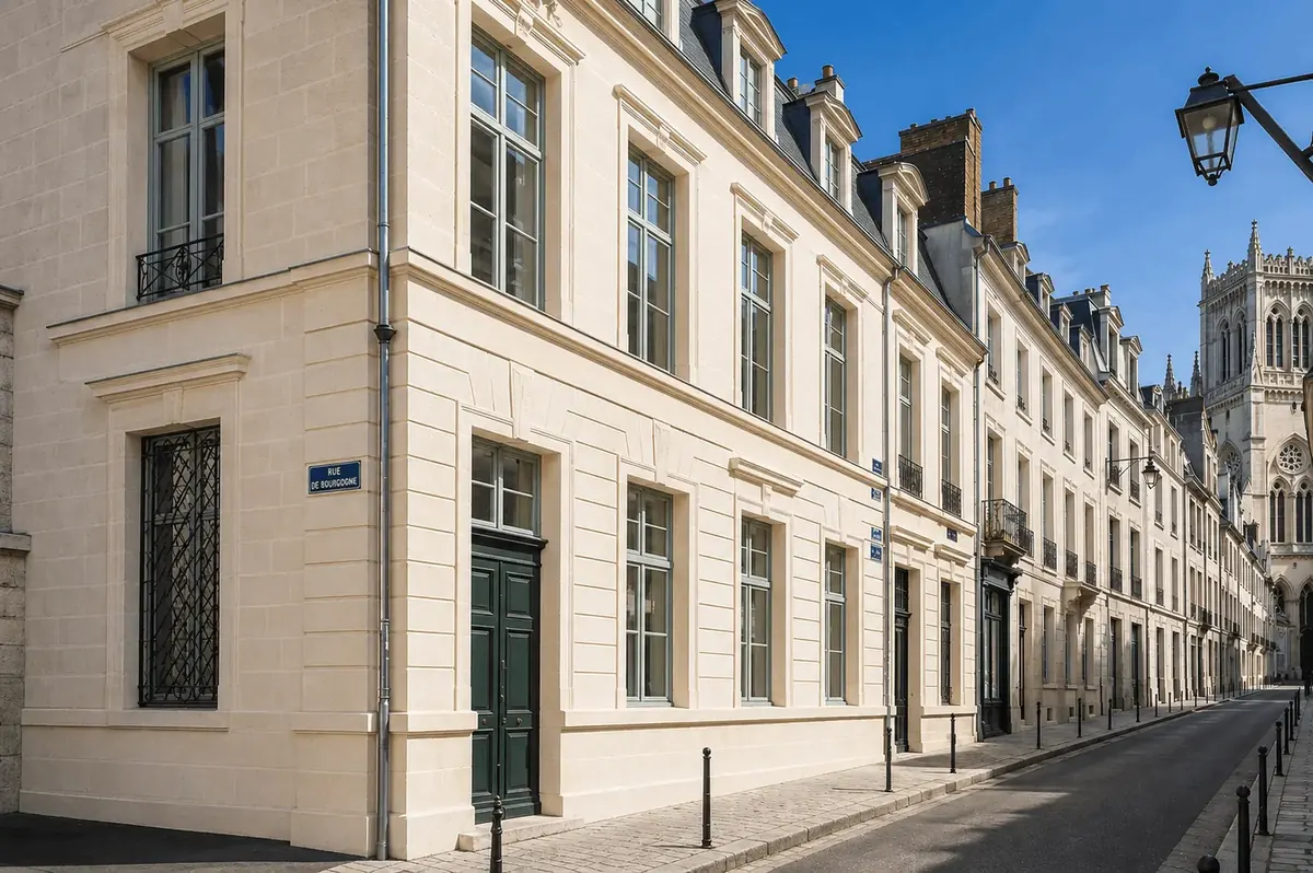 Après nettoyage et ravalement façade pierre calcaire centre-ville Orléans